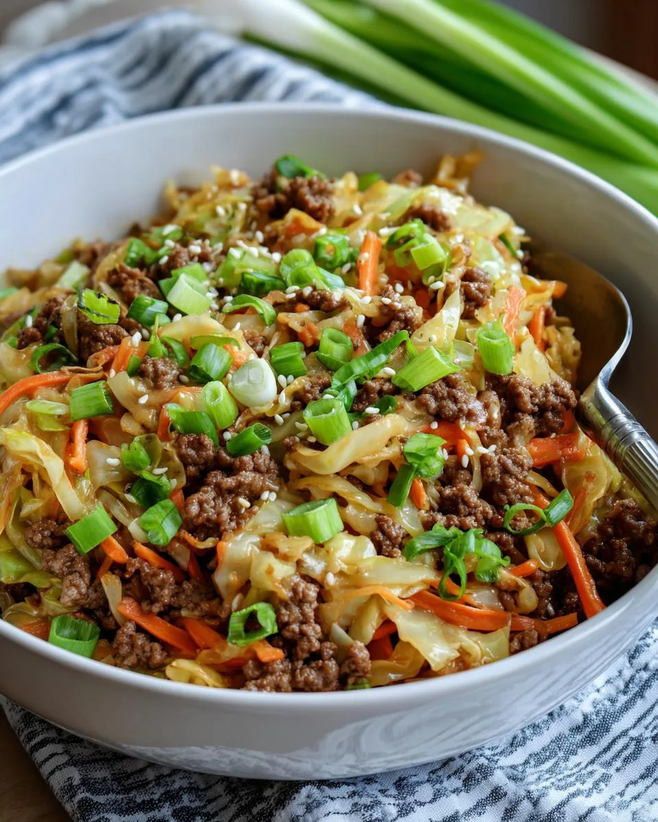 Cheesy Beef and Cabbage Crack Slaw - detail 1