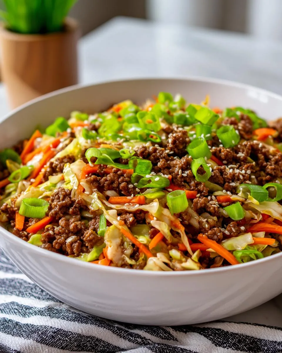 Cheesy Beef and Cabbage Crack Slaw - detail 2