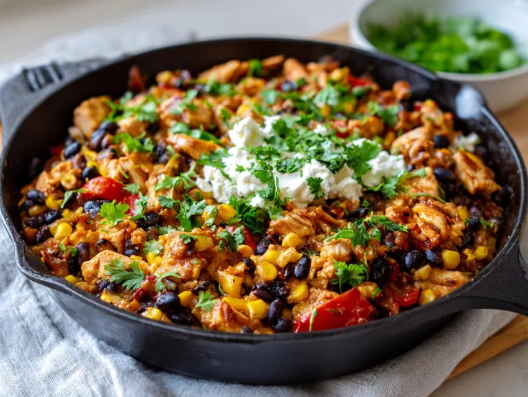 Chicken Black Bean Cottage Cheese Skillet