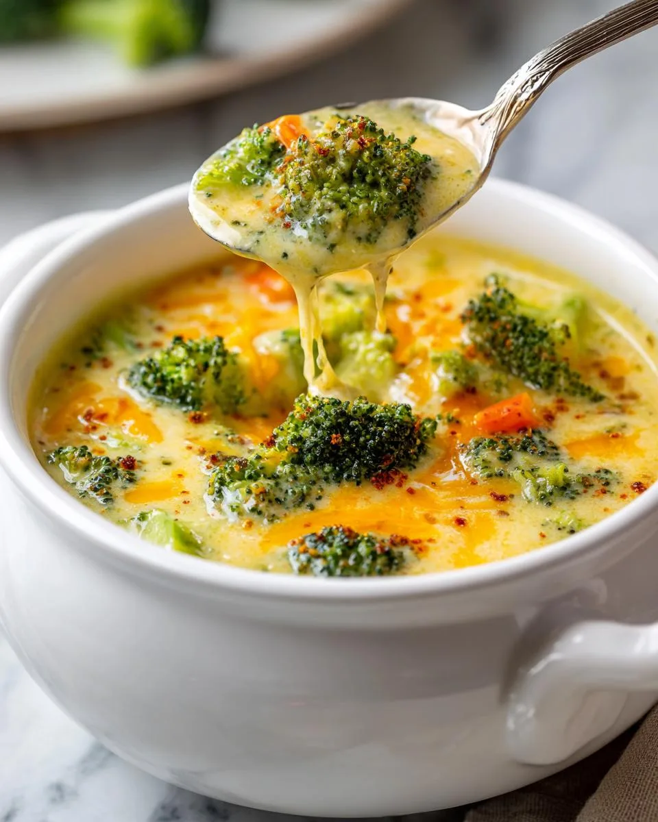 Creamy Broccoli Cheddar Soup - detail 2