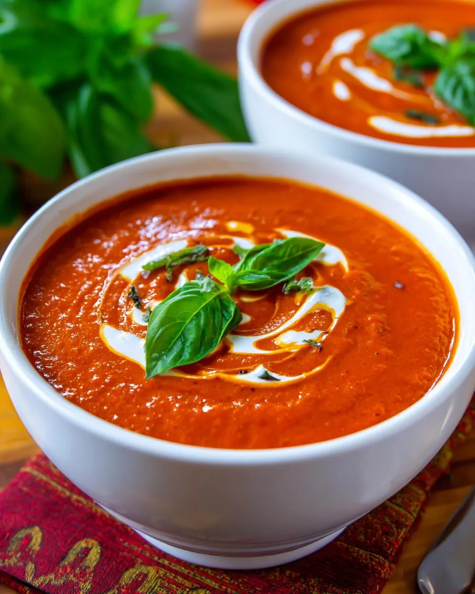 Creamy Roasted Garlic Tomato soup - detail 1