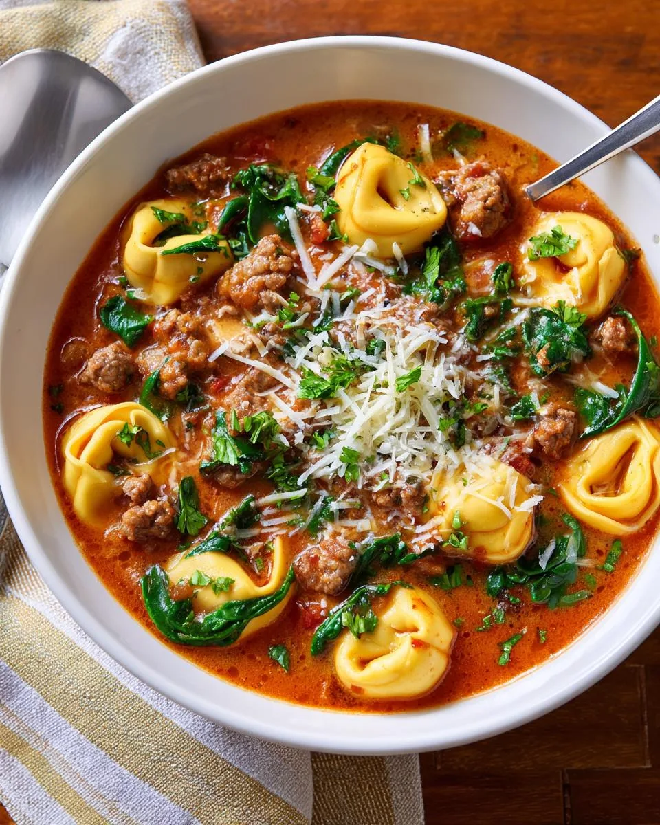 Creamy Sausage Tortellini Soup - detail 1