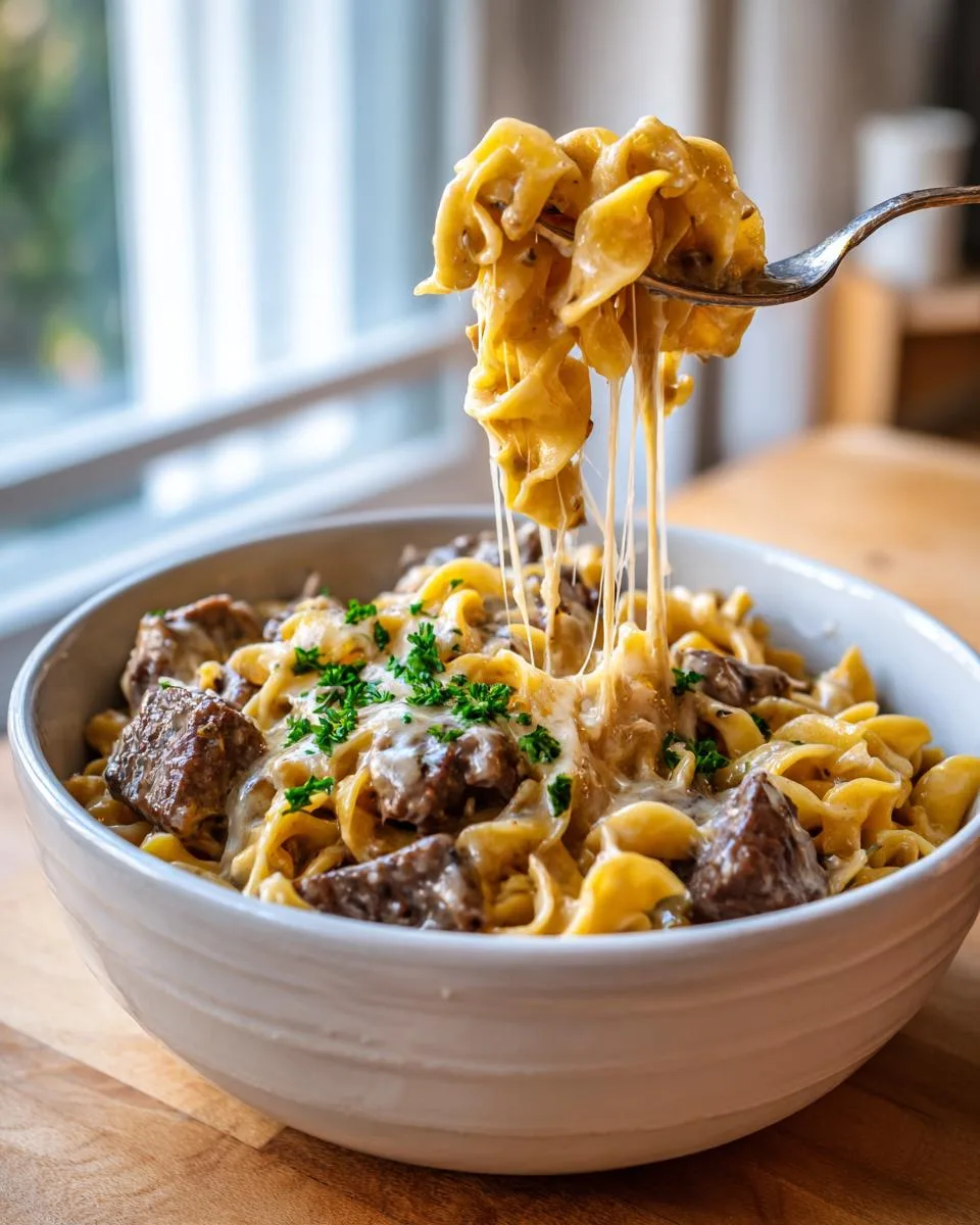 Crockpot Cheesy Beef and Noodles - detail 1