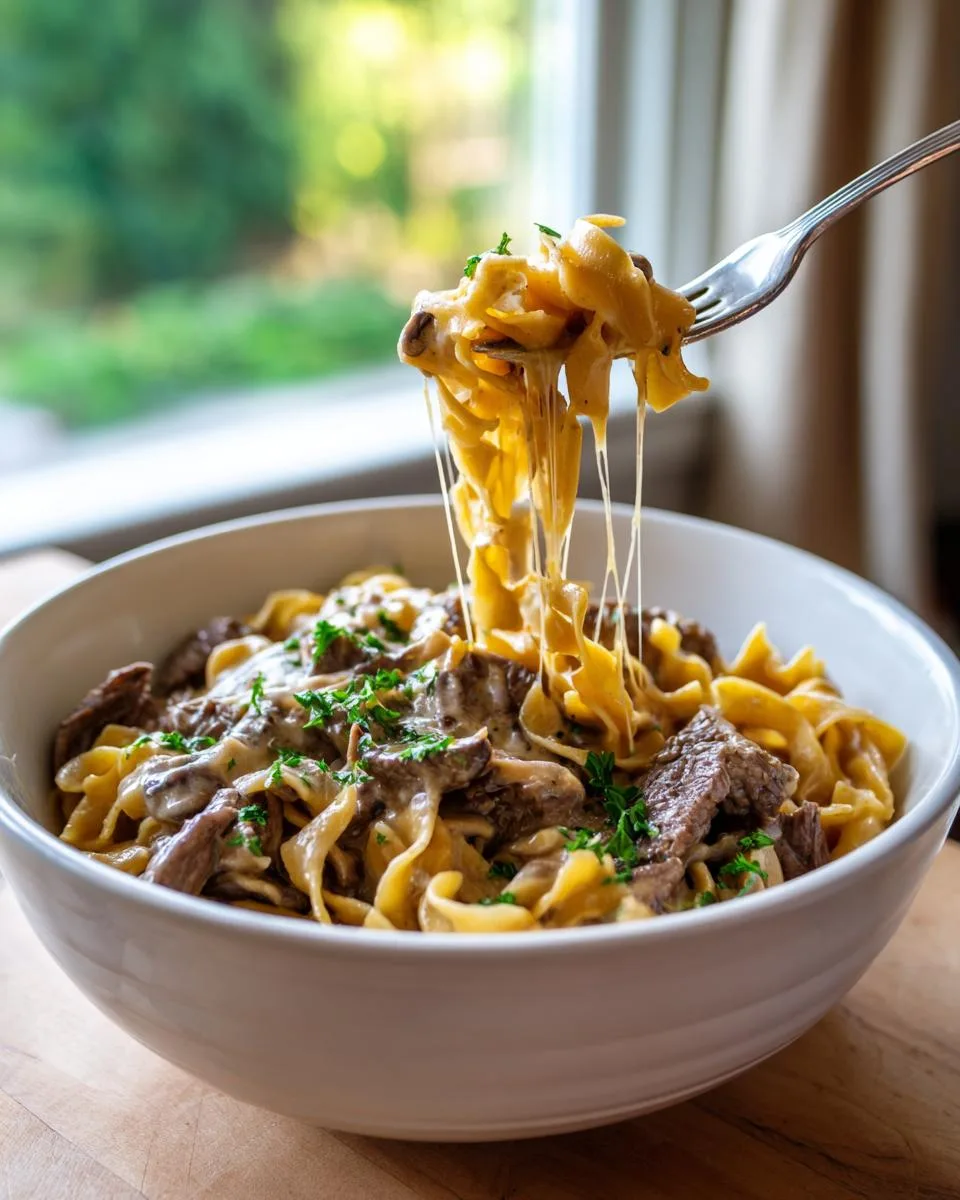 Crockpot Cheesy Beef and Noodles - detail 2