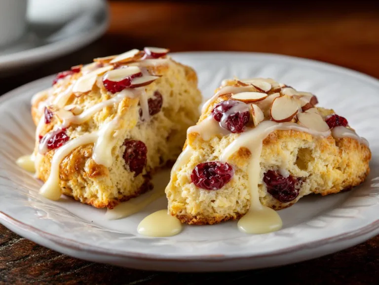 Glazed Cherry Almond Scones