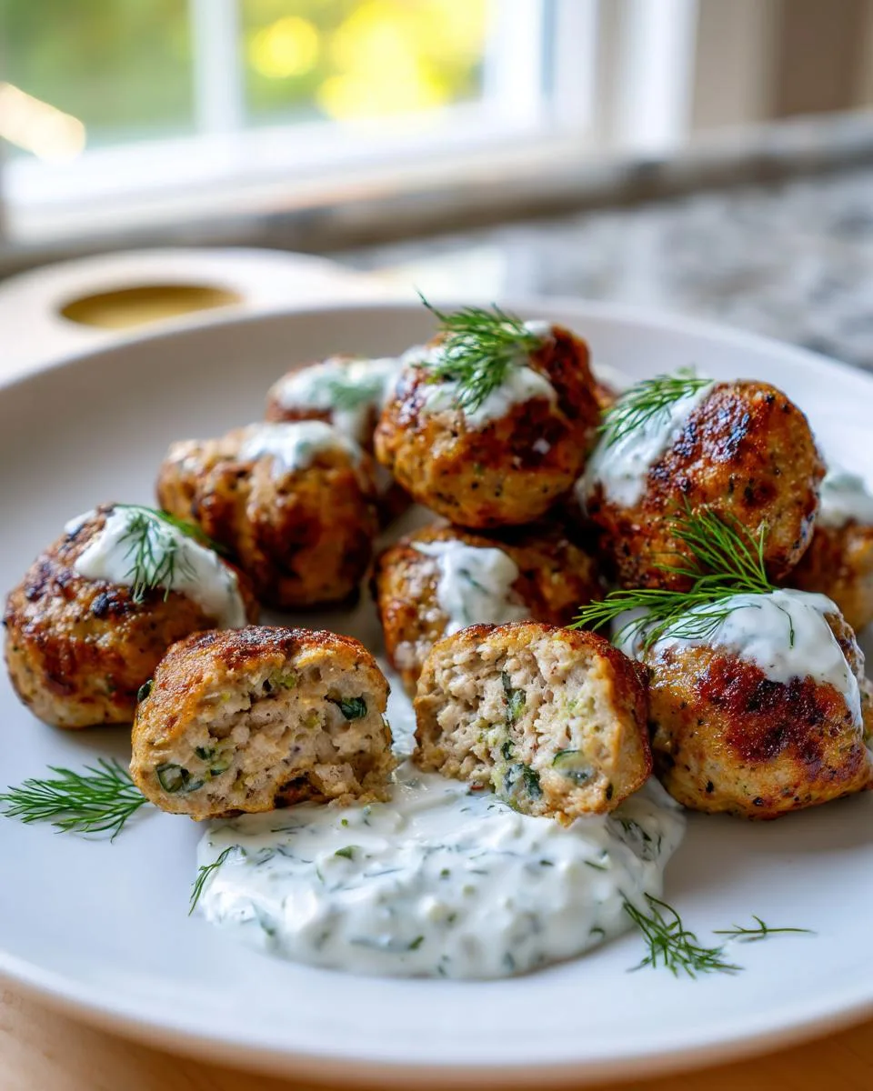 Greek Turkey Meatballs with Tzatziki - detail 1