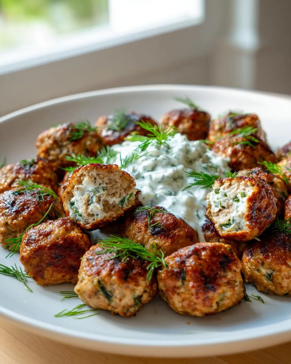 Greek Turkey Meatballs with Tzatziki - detail 2