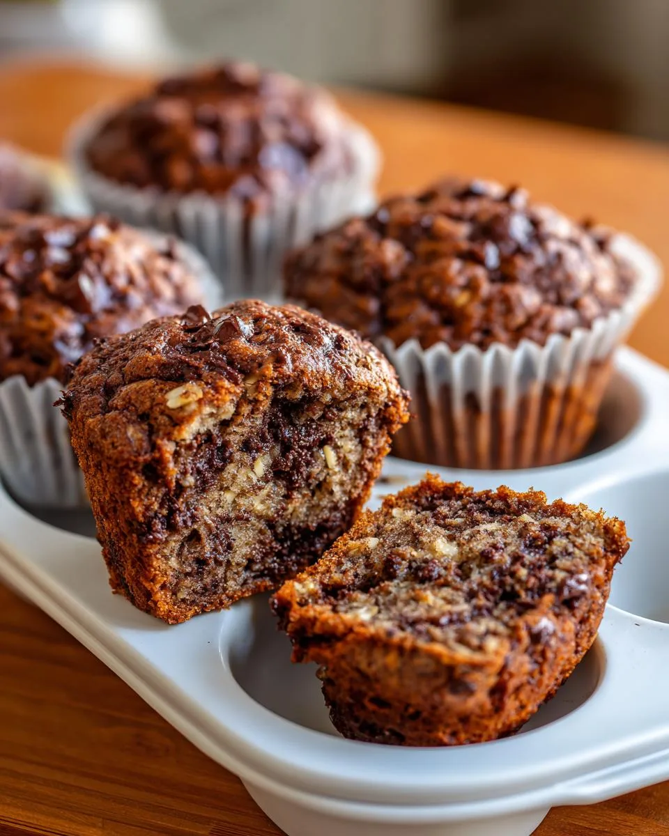 Greek Yogurt Chocolate Banana Muffins - detail 1