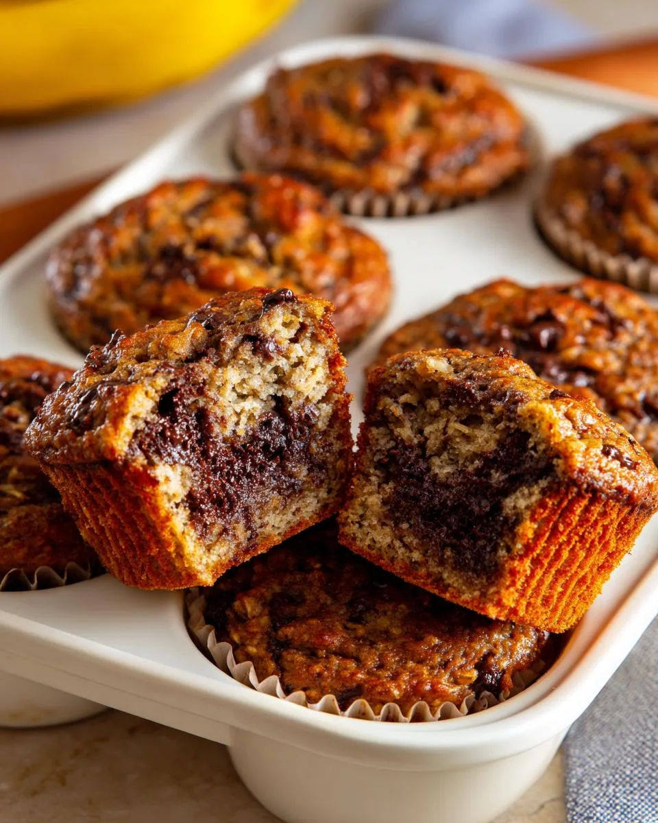 Greek Yogurt Chocolate Banana Muffins - detail 2