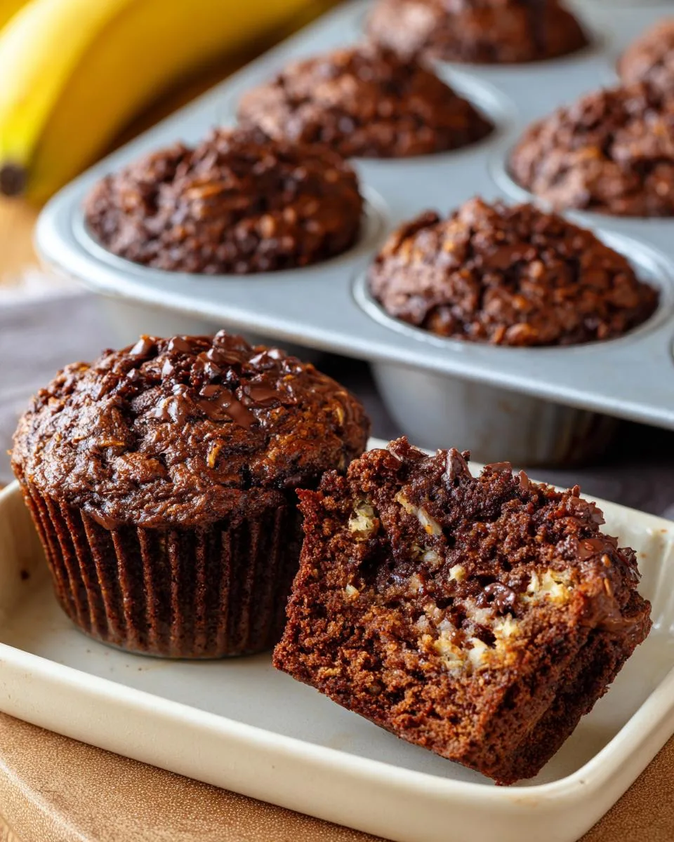 Greek Yogurt Chocolate Banana Muffins - detail 3