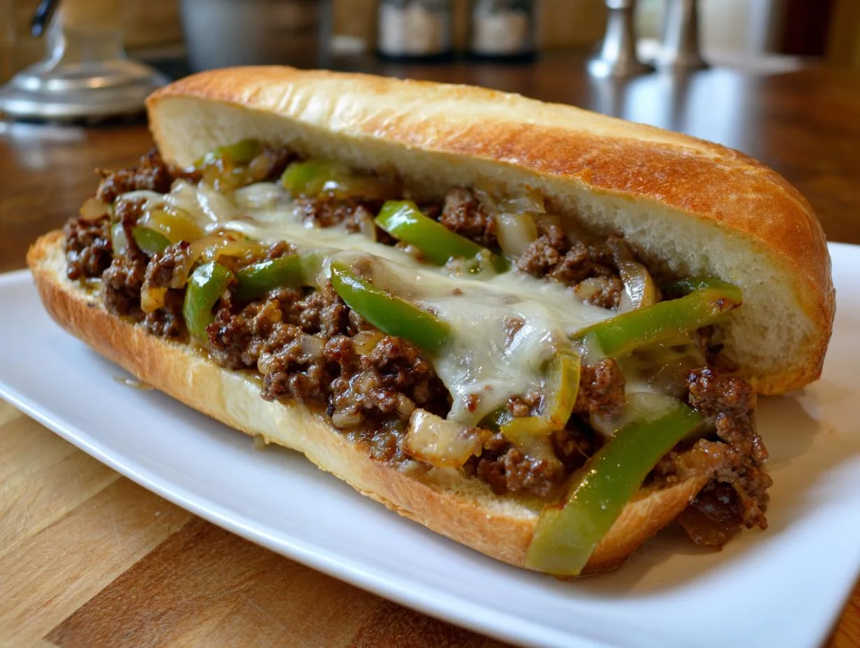 Juicy Ground Beef Philly Cheesesteaks Ready in Just 30 Minutes