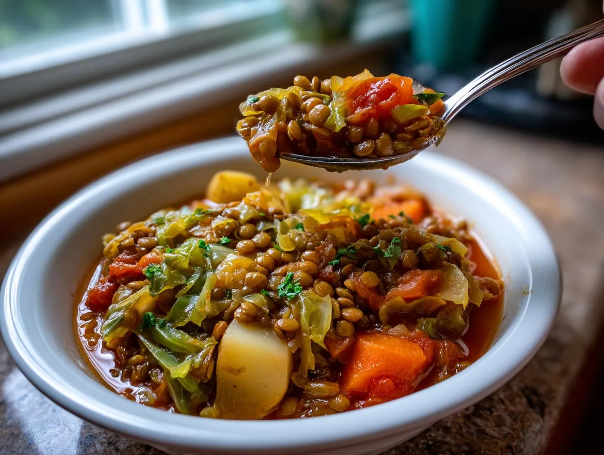 Hearty Lentil Cabbage Soup Recipe in Just 40 Minutes