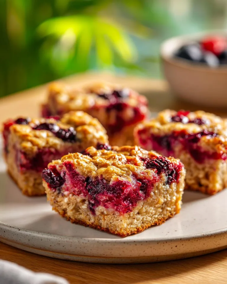 Mixed Berry Cottage Cheese Oat Squares