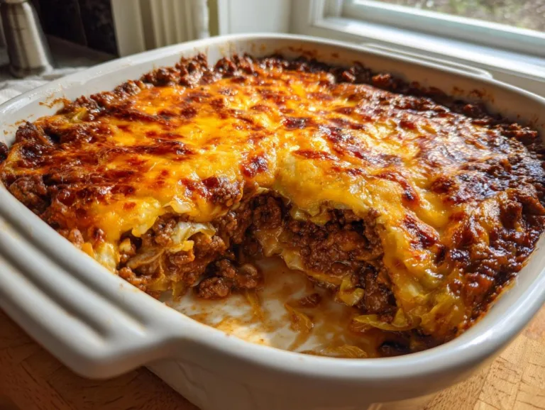 Mushroom Beef Cabbage Bake
