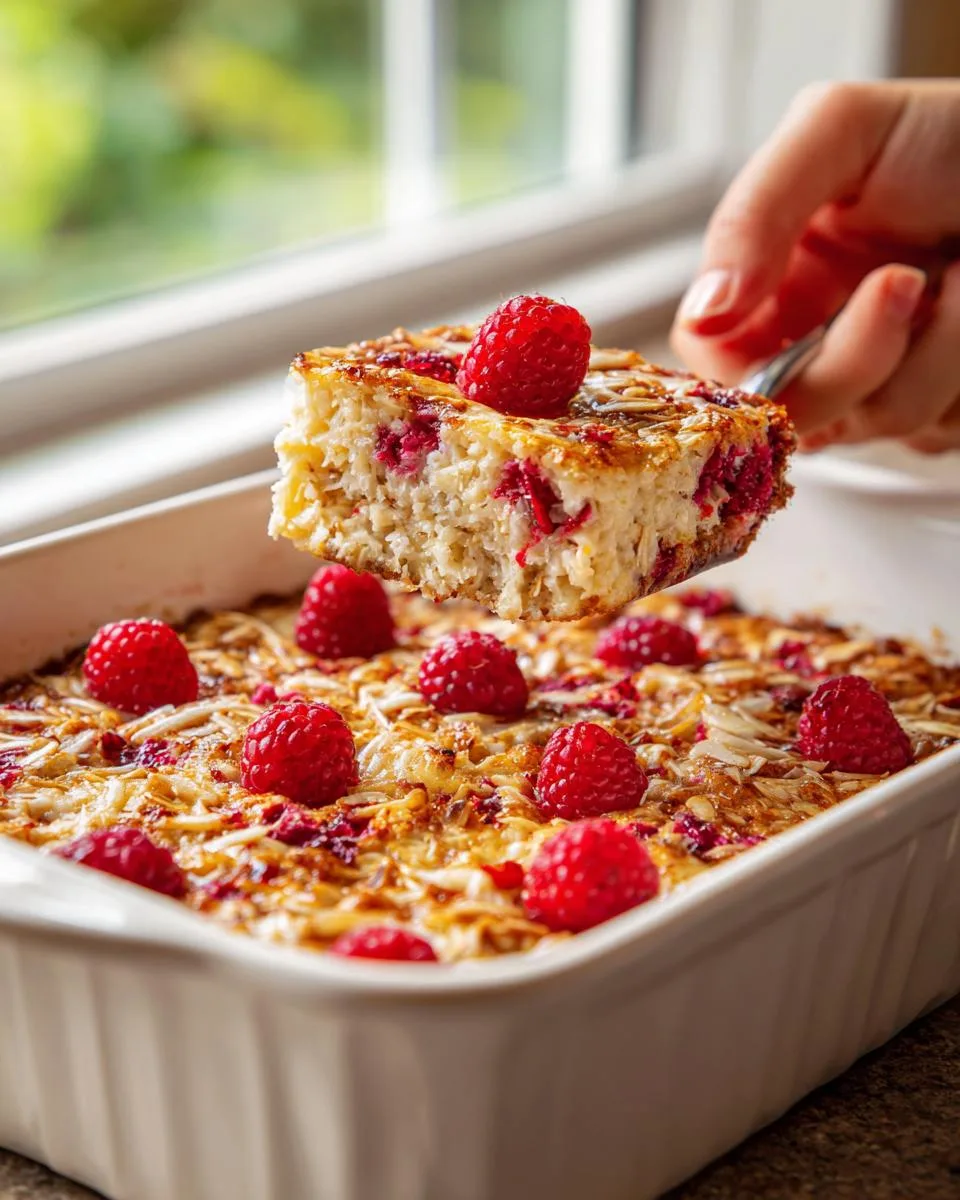 Raspberry Coconut Cottage Cheese Bake - detail 1