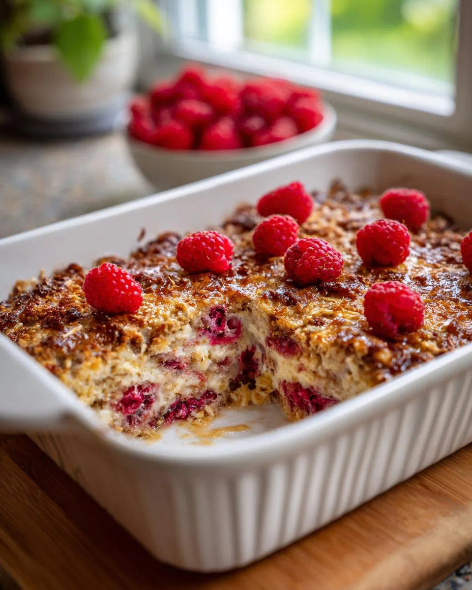 Raspberry Coconut Cottage Cheese Bake - detail 3
