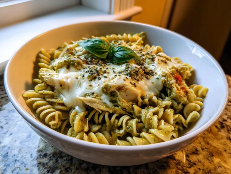 Slow Cooker Pesto Chicken Pasta