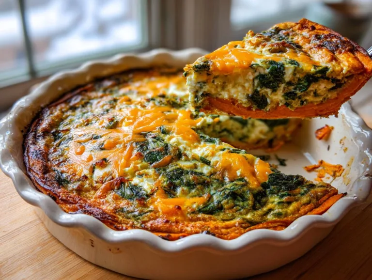 Sweet Potato Crust Spinach Quiche