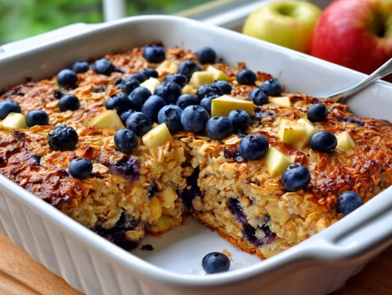 Apple Blueberry Cottage Cheese Baked Oats