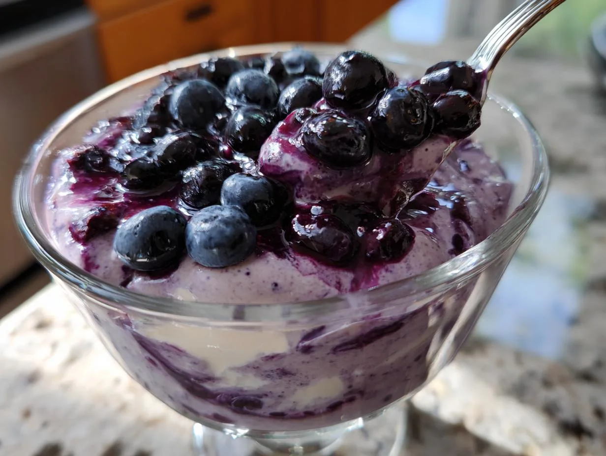 Creamy 10g Protein Blueberry Vanilla Bean Pudding in 5 Minutes