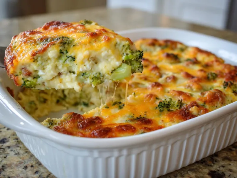 Broccoli Cheddar Cottage Cheese Bake
