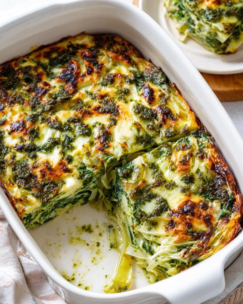 Cabbage and Spinach Casserole - detail 2