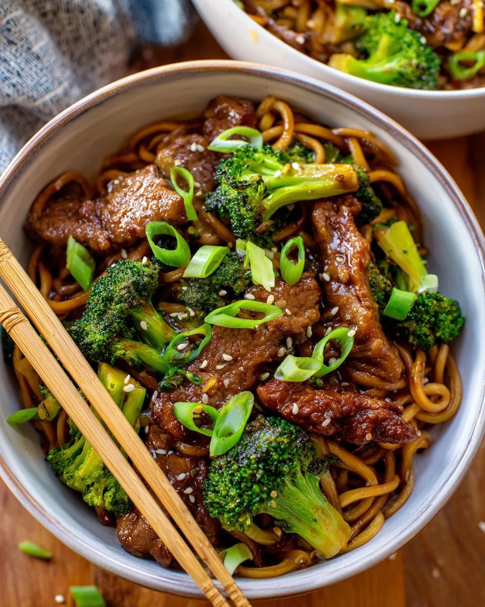 Chinese Crispy Beef Broccoli Noodles - detail 1