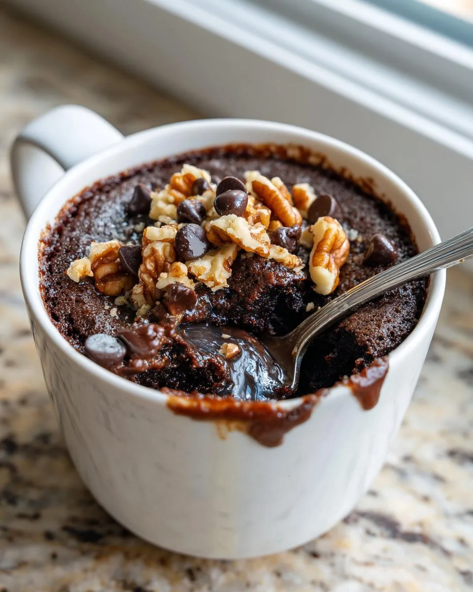 Chocolate Chip Pecan Lava Mug Cake - detail 2