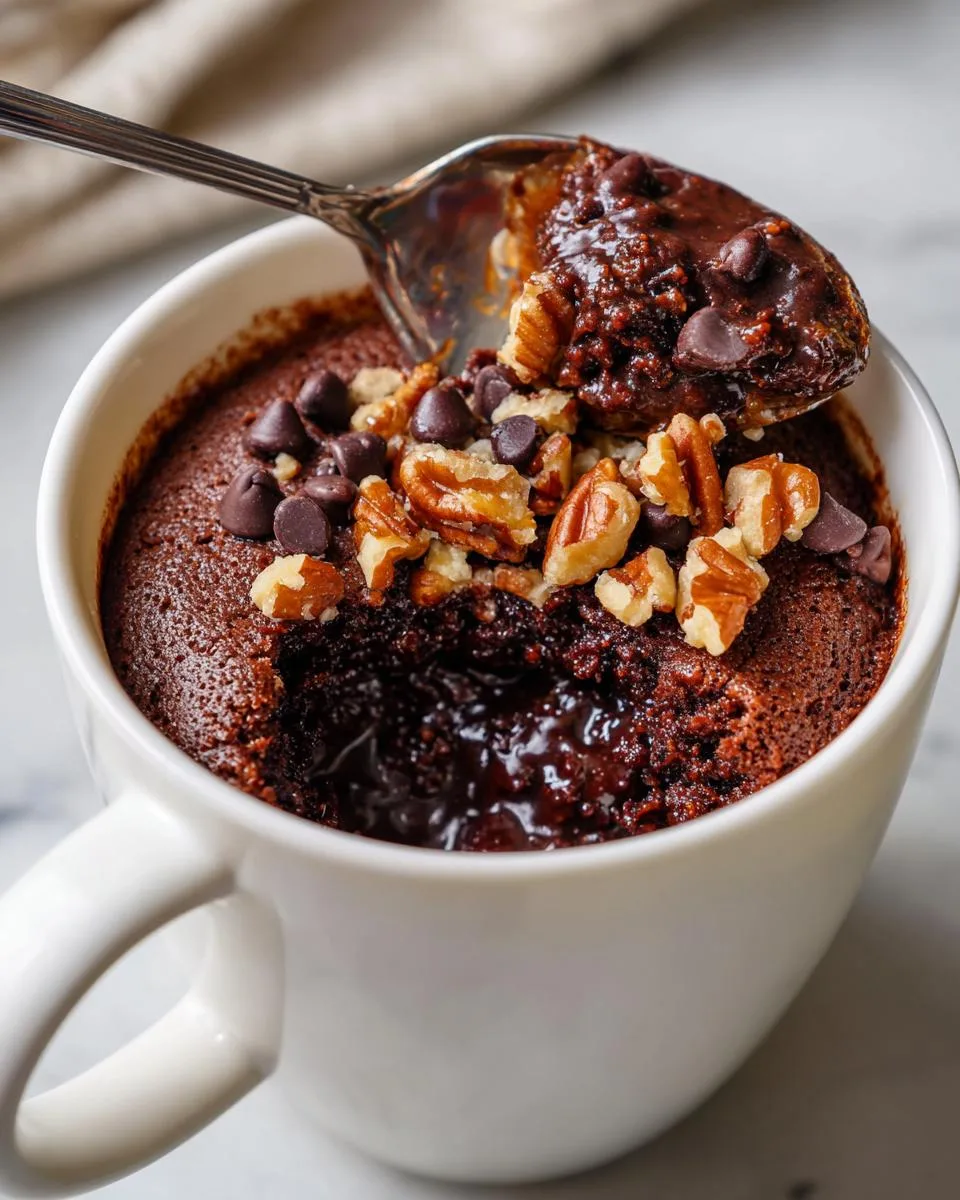 Chocolate Chip Pecan Lava Mug Cake - detail 3