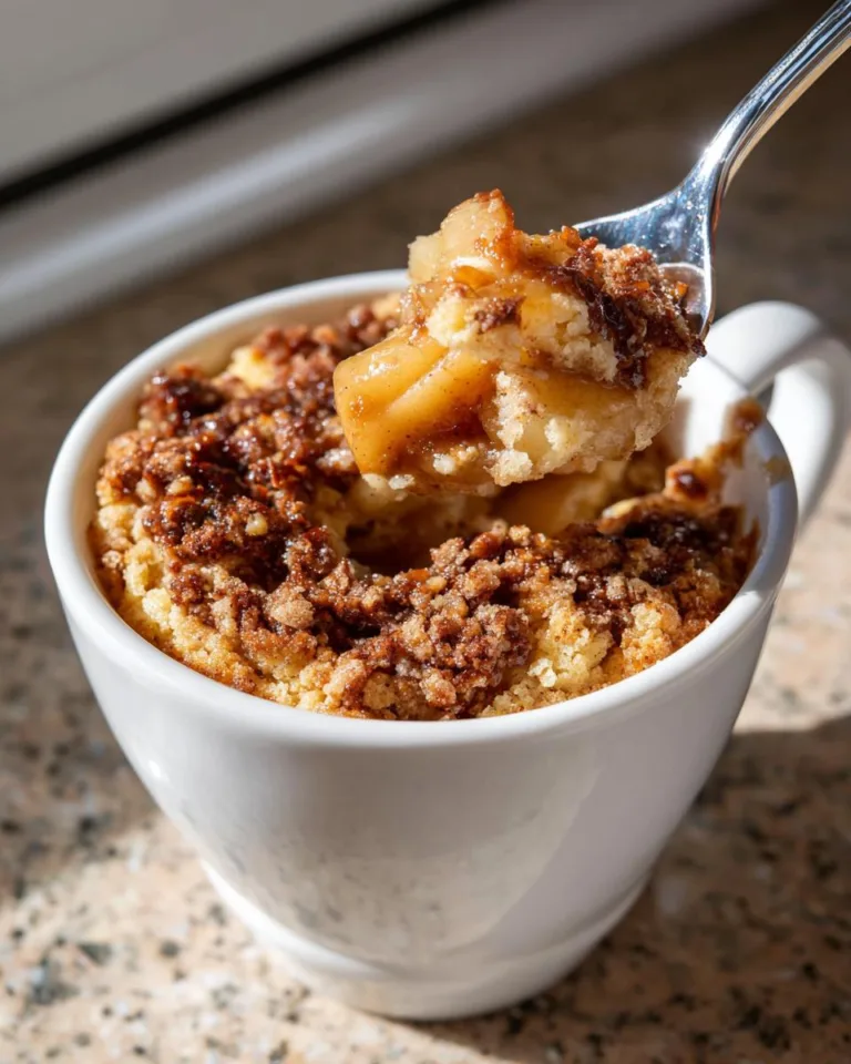 Cinnamon Apple Pecan Cobbler Mug Cake