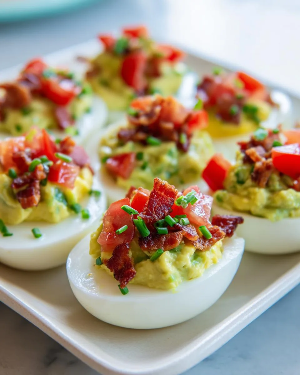 Deviled Eggs With Avocado And Chives - detail 1