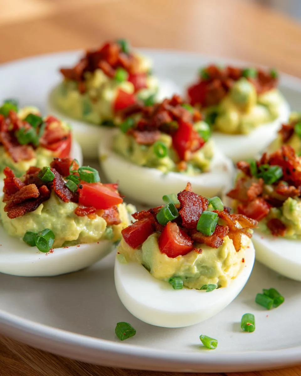 Deviled Eggs With Avocado And Chives - detail 2