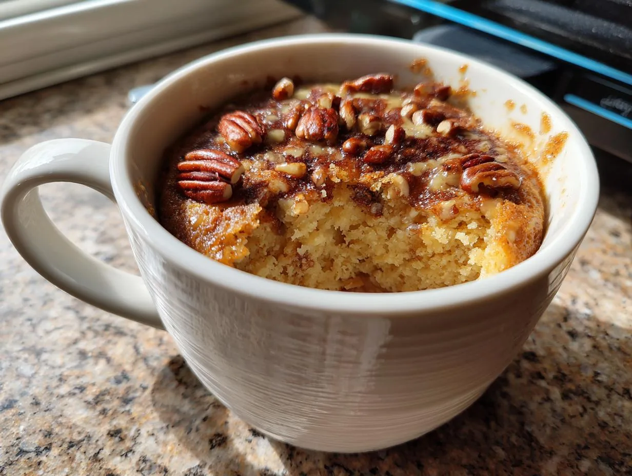 Espresso Pecan Pie Mug Cake Ready in 6 Minutes