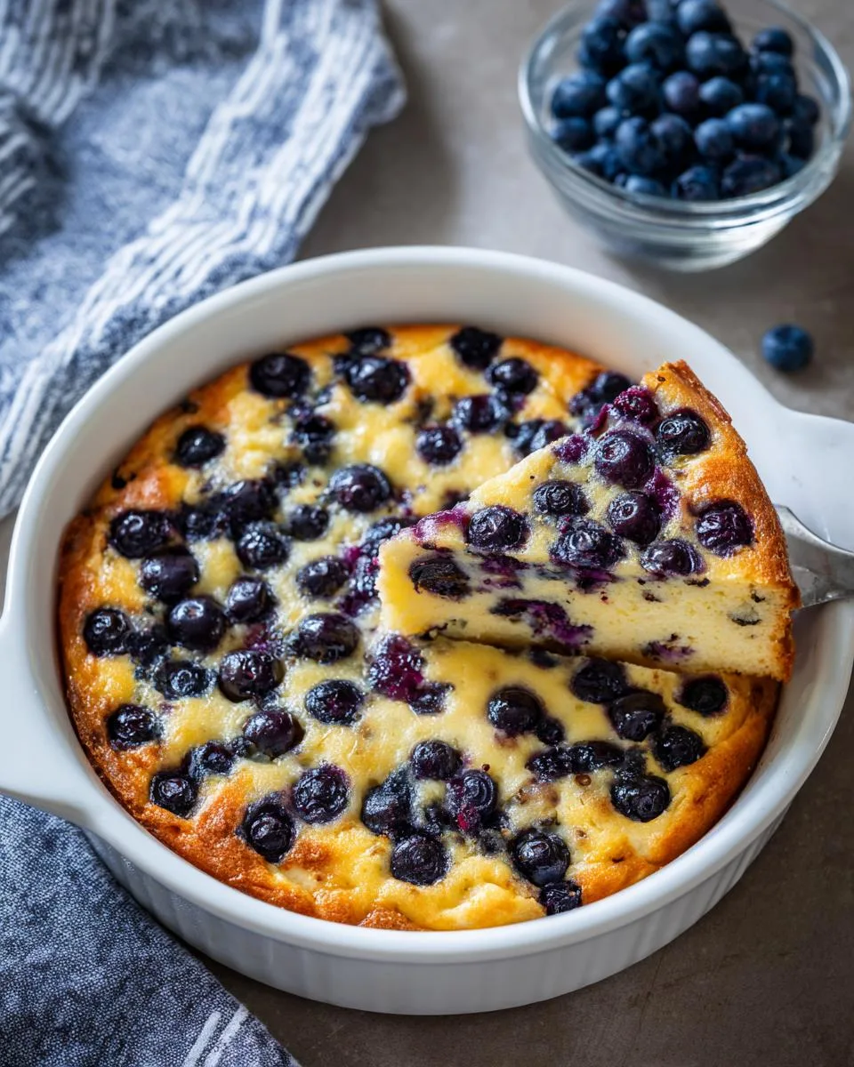 Flourless Cottage Cheese Blueberry Cake - detail 1