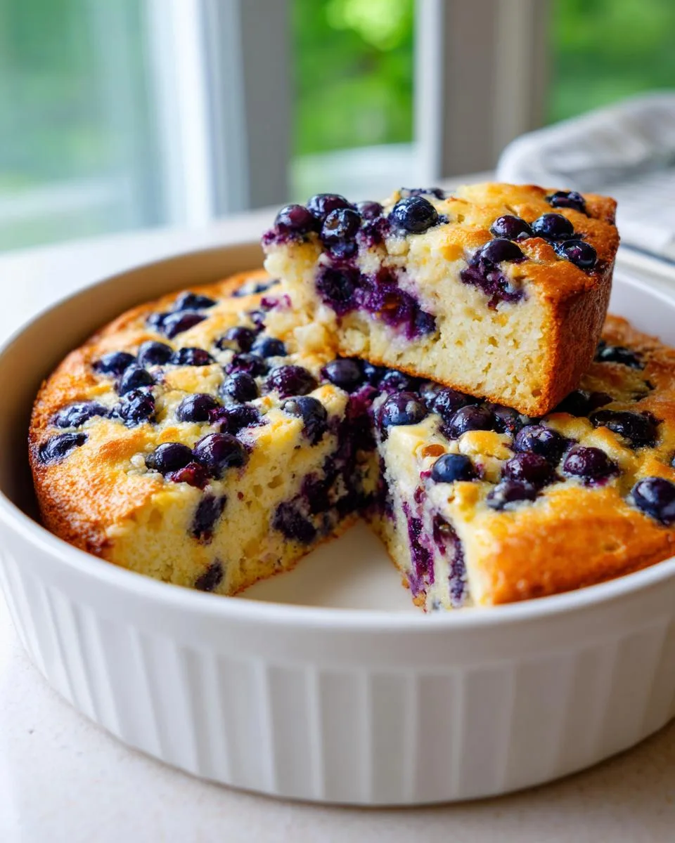 Flourless Cottage Cheese Blueberry Cake - detail 2