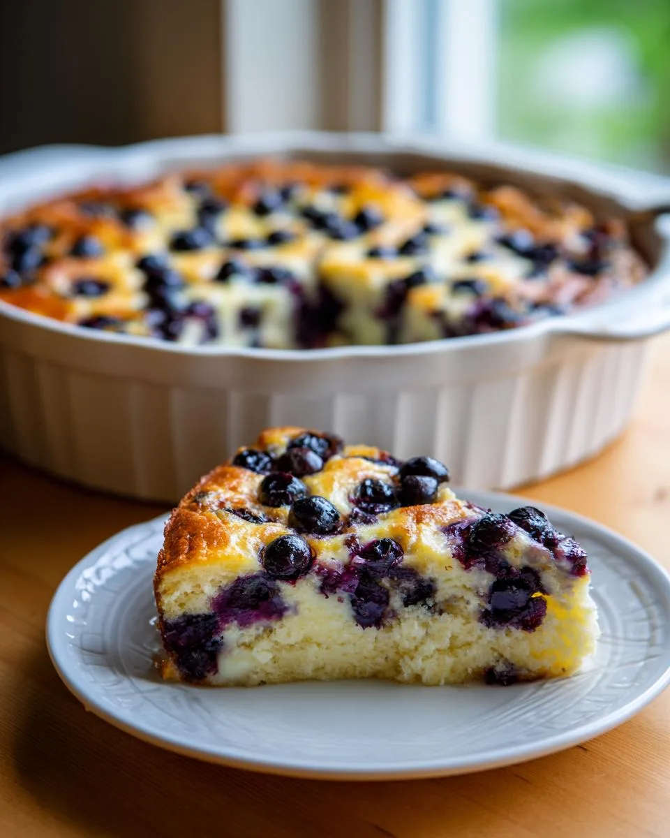 Flourless Cottage Cheese Blueberry Cake - detail 3