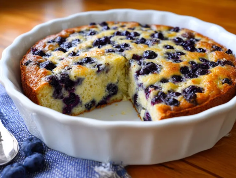 Flourless Cottage Cheese Blueberry Cake