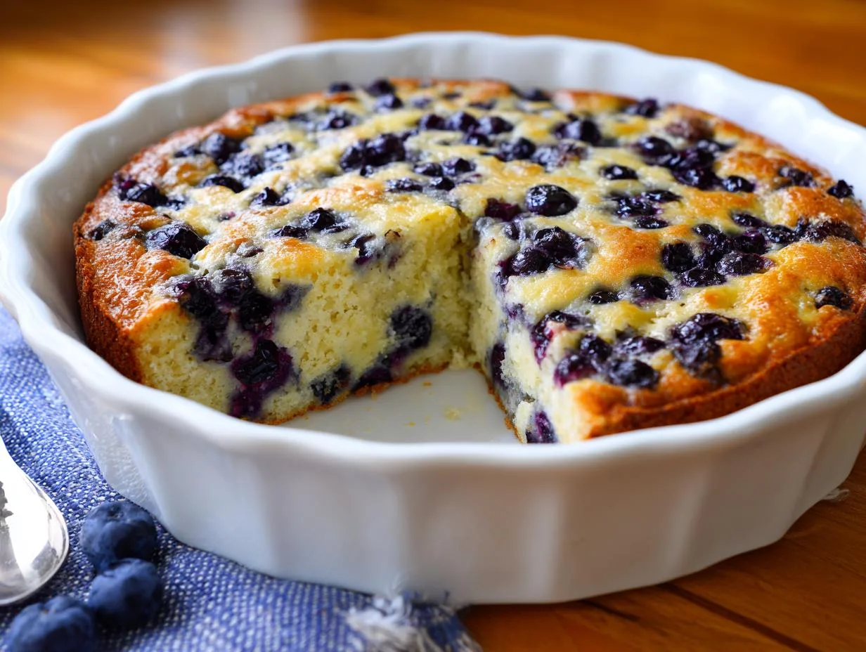 Flourless Cottage Cheese Blueberry Cake: 8g Surprising Protein