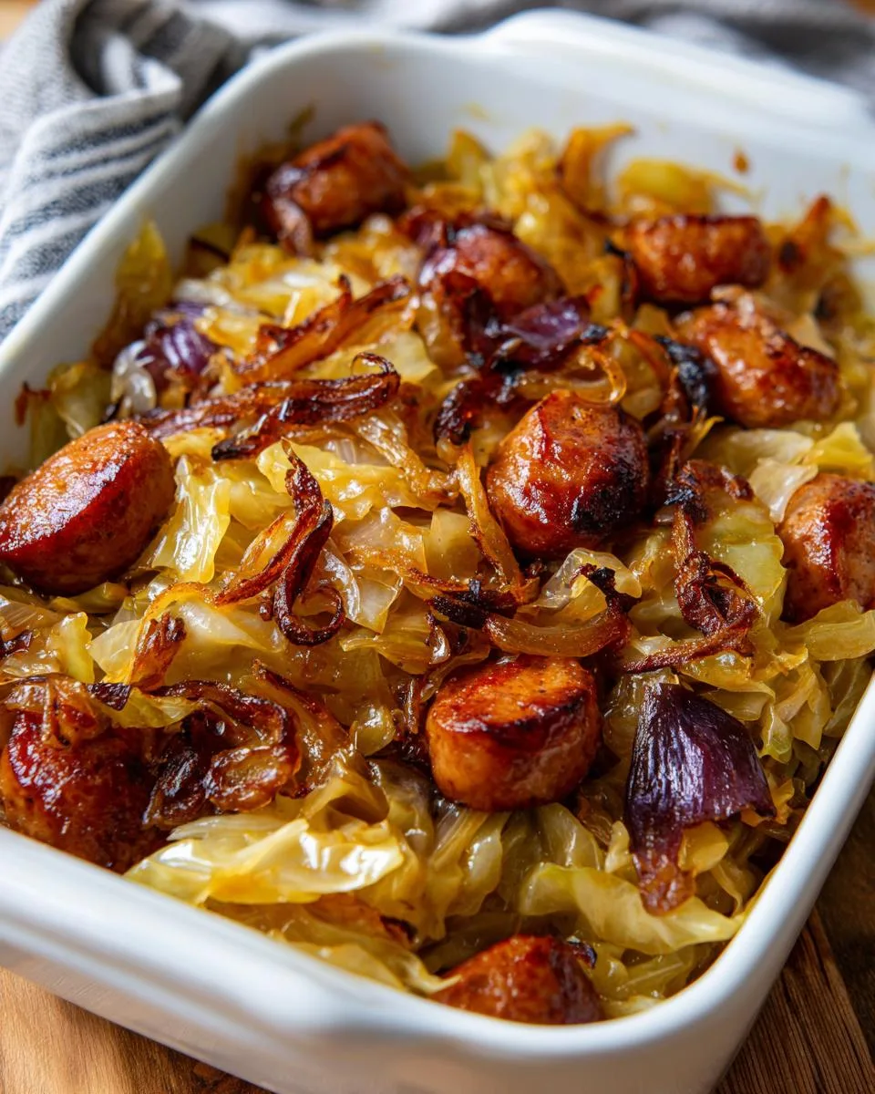 Fried Cabbage And Sausage - detail 1