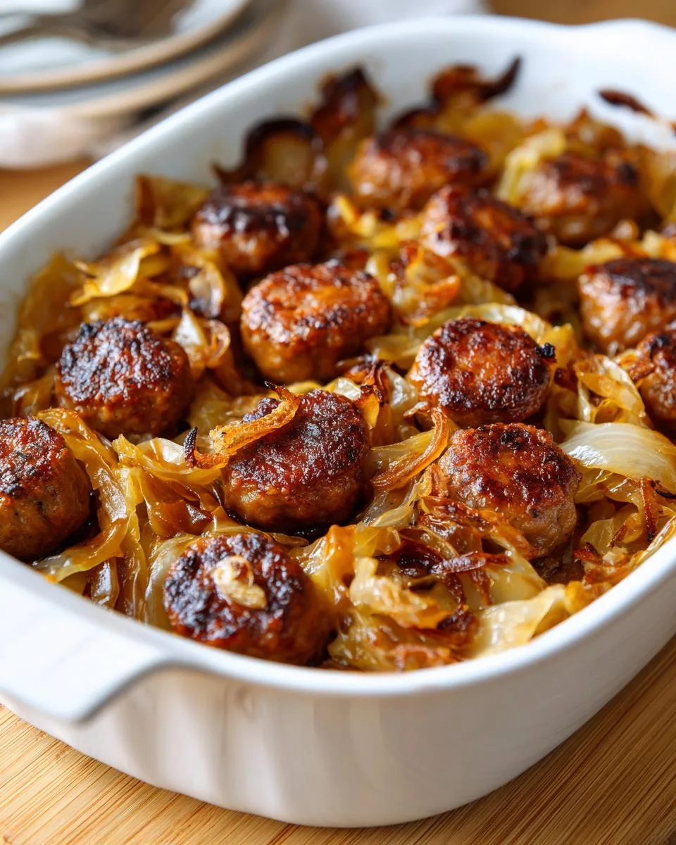 Fried Cabbage And Sausage - detail 2