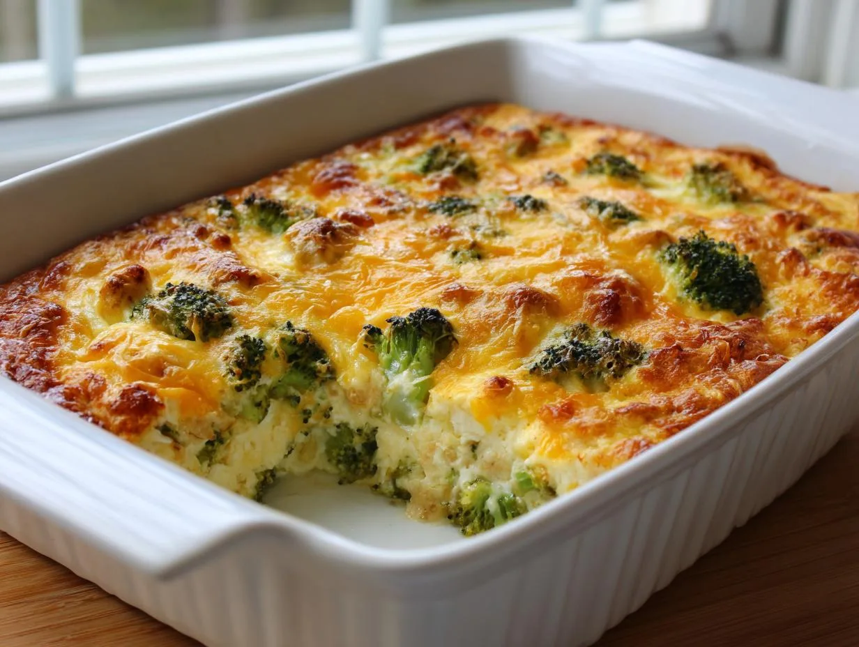 35-Minute Ground Chicken Broccoli Cottage Cheese Bake