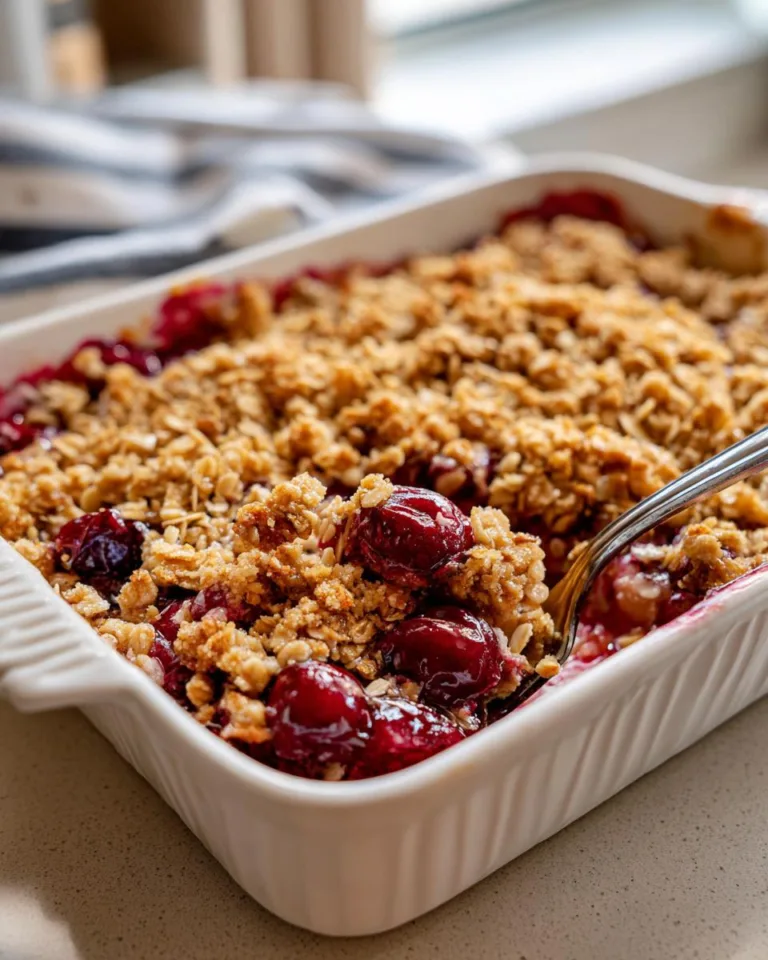 Healthy Cherry Oat Crumble