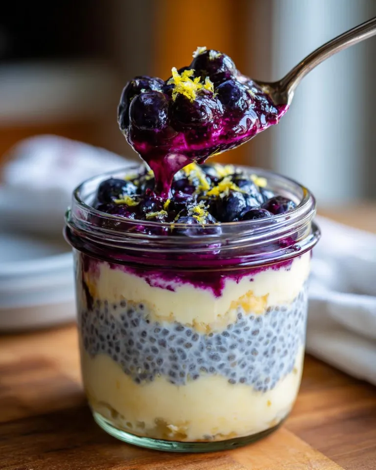 Lemon Curd Blueberry Layered Chia Pudding