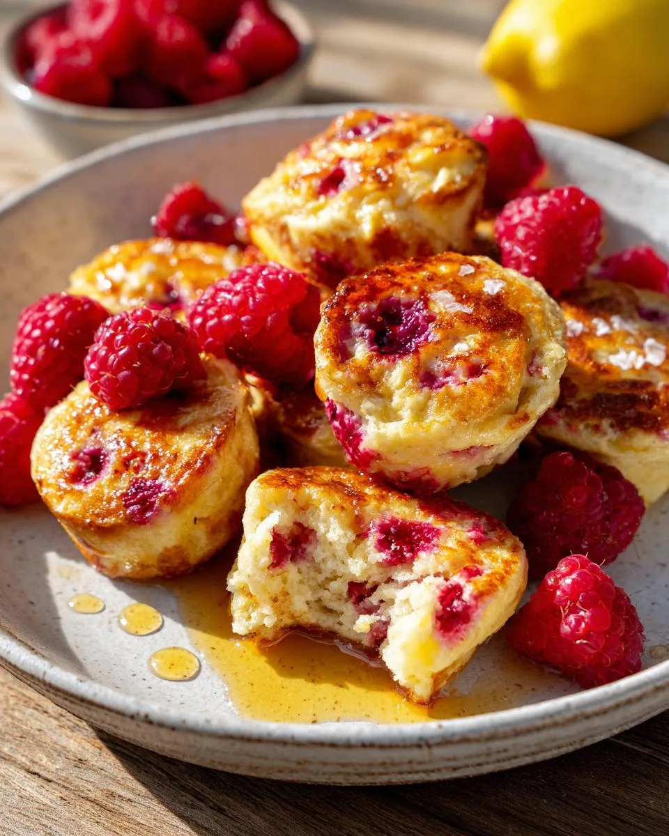 Lemon Raspberry Cottage Cheese Pancake Bites - detail 3