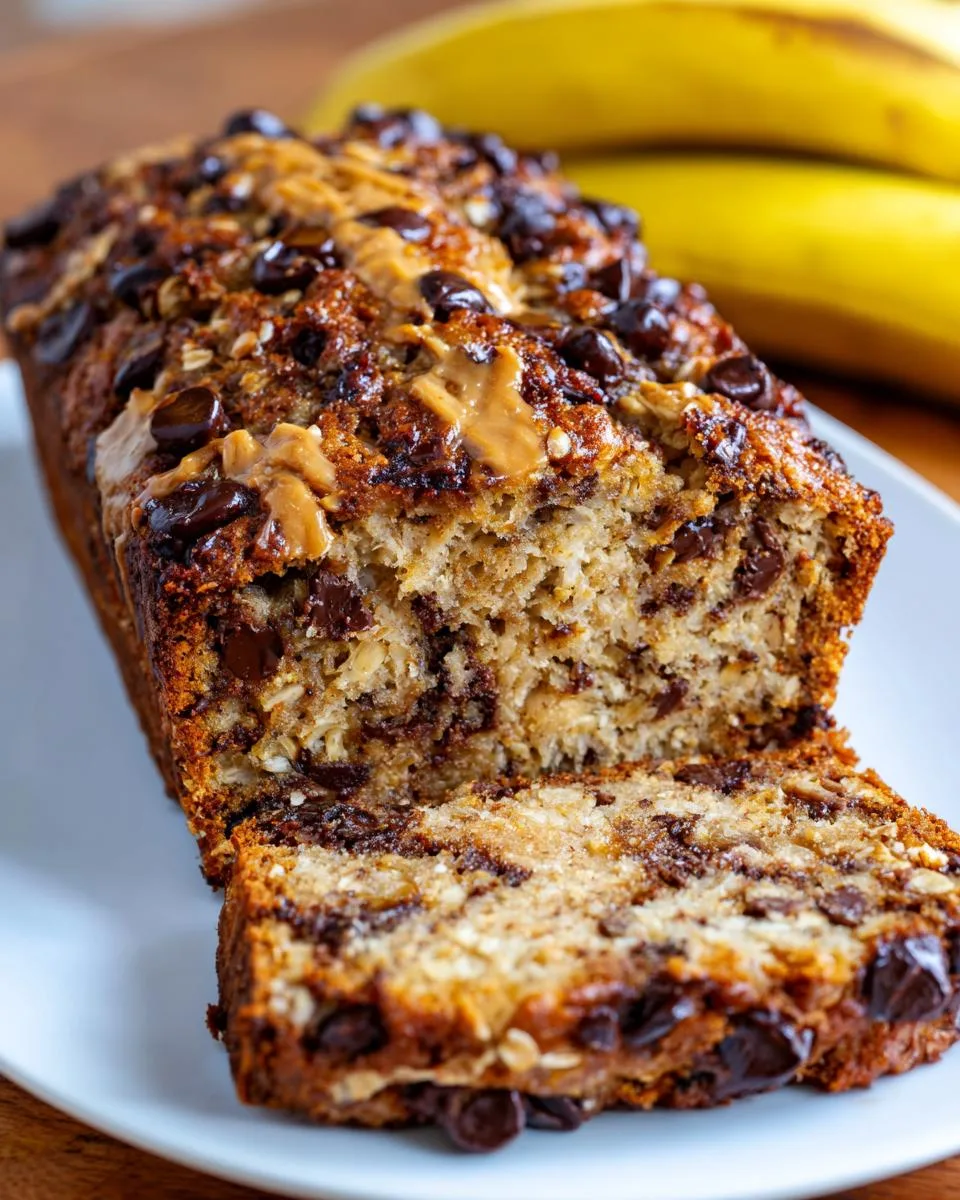 No-Flour Peanut Butter Banana Oat Bread - detail 2