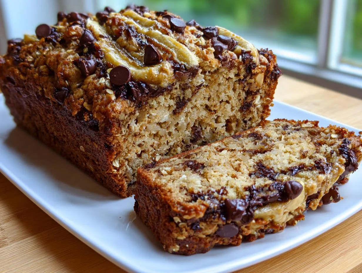 3-Ingredient No-Flour Peanut Butter Banana Oat Bread Bliss