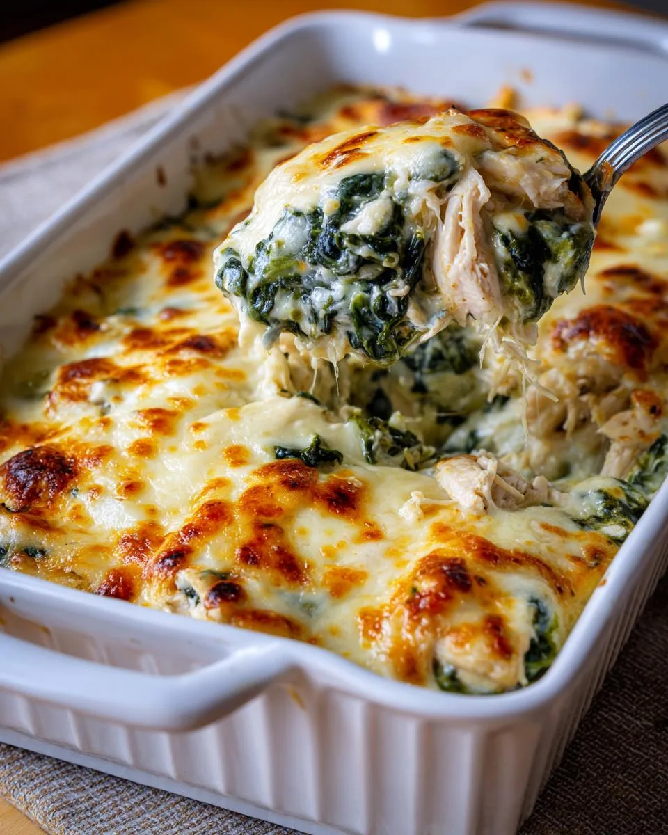 Spinach Chicken Mozzarella Casserole - detail 2
