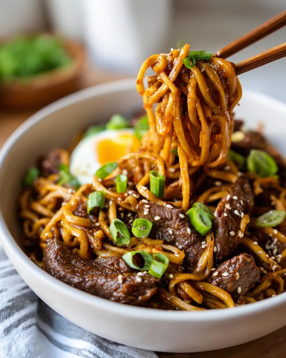 Sticky Beef Noodles - detail 1