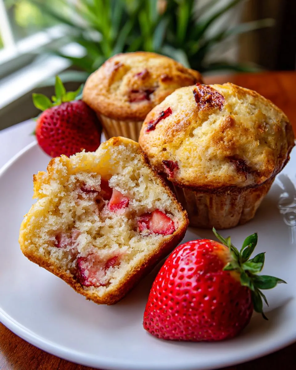 Strawberry Lemon Cottage Cheese Muffins - detail 1