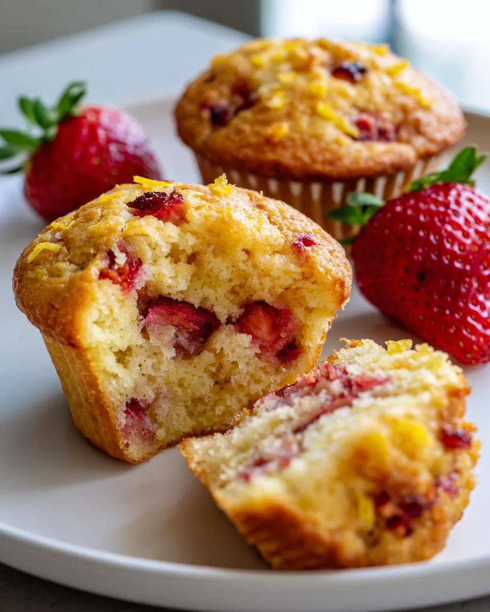 Strawberry Lemon Cottage Cheese Muffins - detail 2